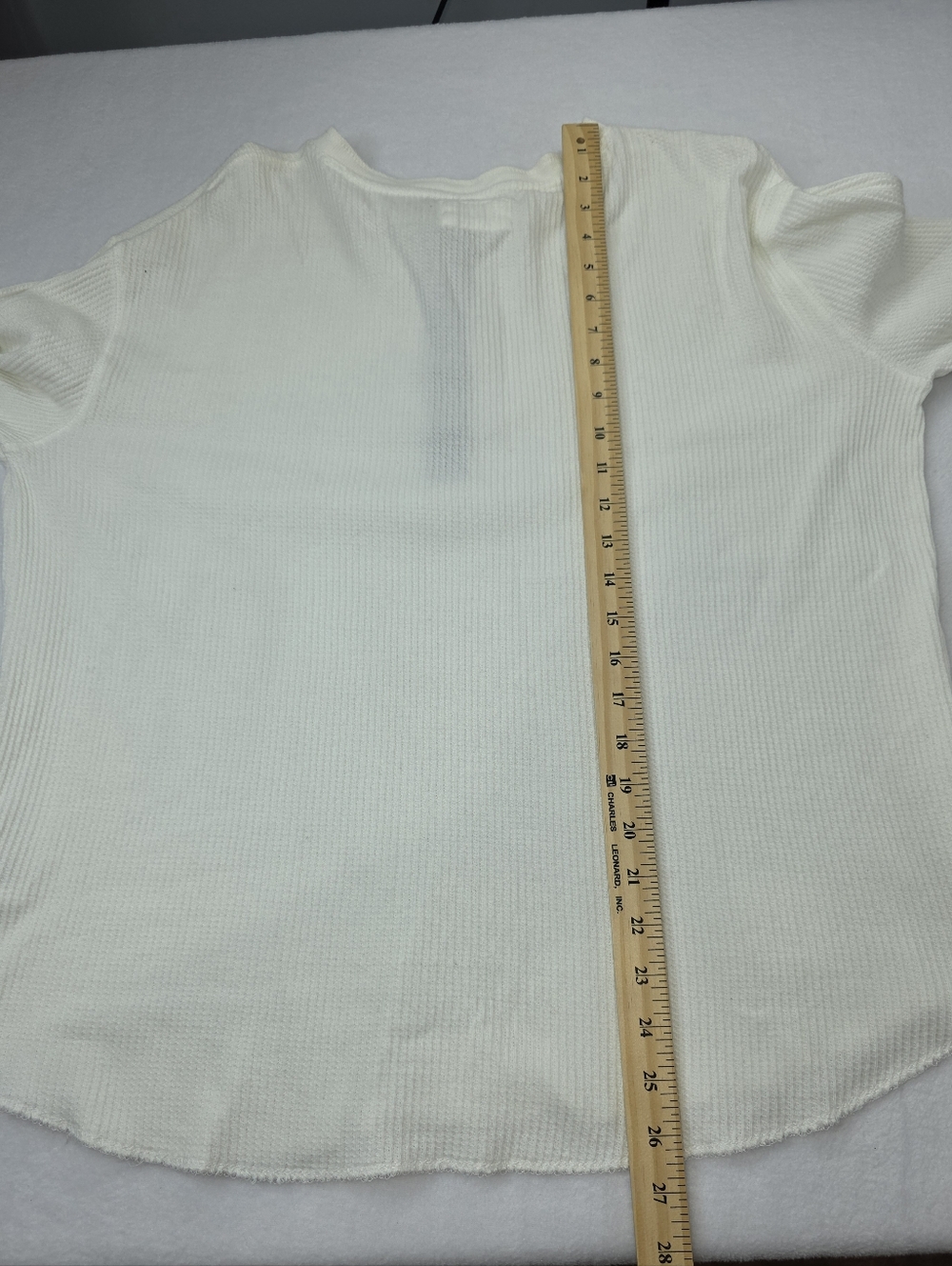 Express Men's White Waffle Knit Henley Long Sleeve Shirt Size XL CQ-3656 - Picture 6 of 9